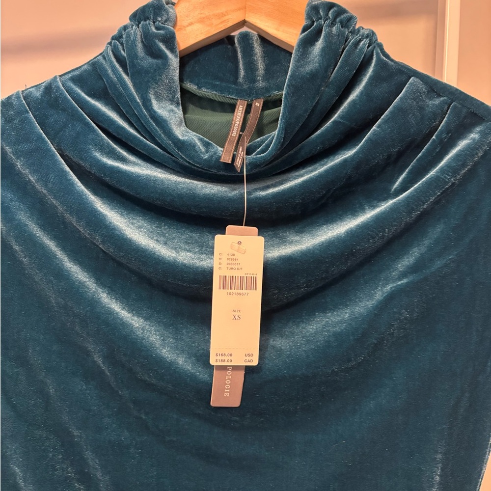 Anthropologie Teal Velvet Maxi Dress NWT - Picture 8 of 11